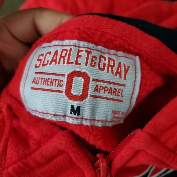 Ohio State University Buckeyes NCAA Apparel Hooded Jacket Full Zip Logo Size M - Picture 8 of 9